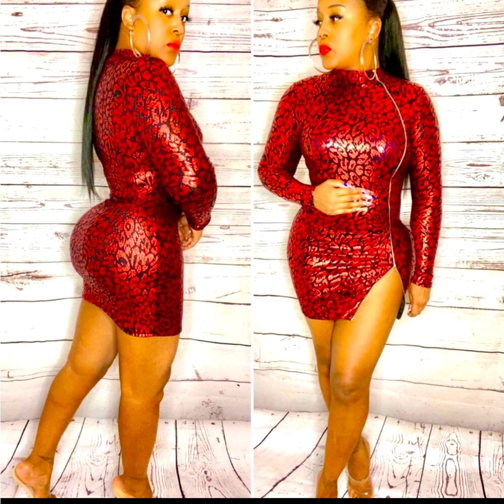 Red Print Dress